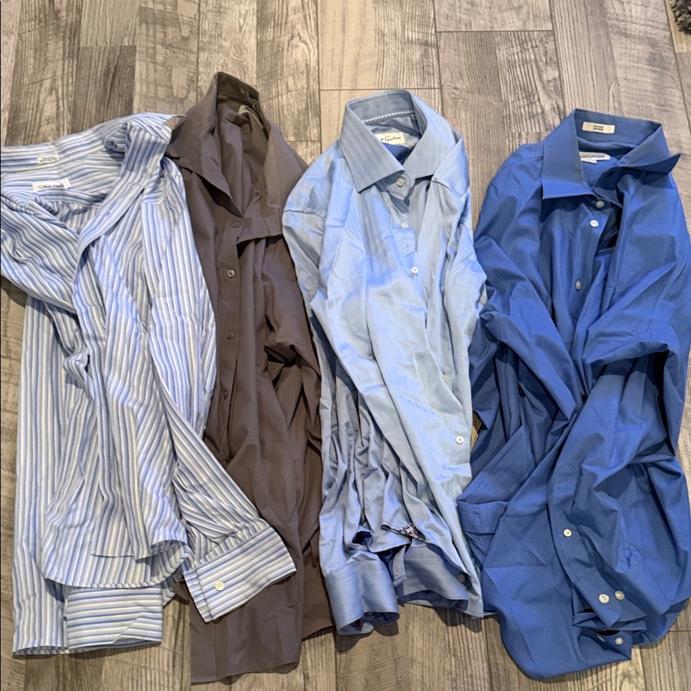 MENS BUTTON DOWN DRESS SHIRT - goodie bundle!!!